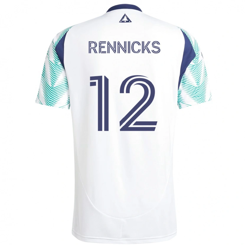 Danxen Dzieci Justin Rennicks #12 Niebieski Czerwony Wyjazdowa Koszulka 2025/26 Koszulki Klubowe