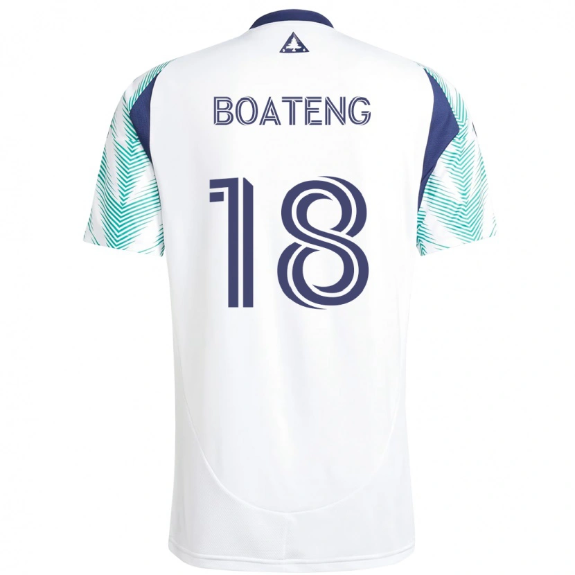 Danxen Dzieci Emmanuel Boateng #18 Niebieski Czerwony Wyjazdowa Koszulka 2025/26 Koszulki Klubowe