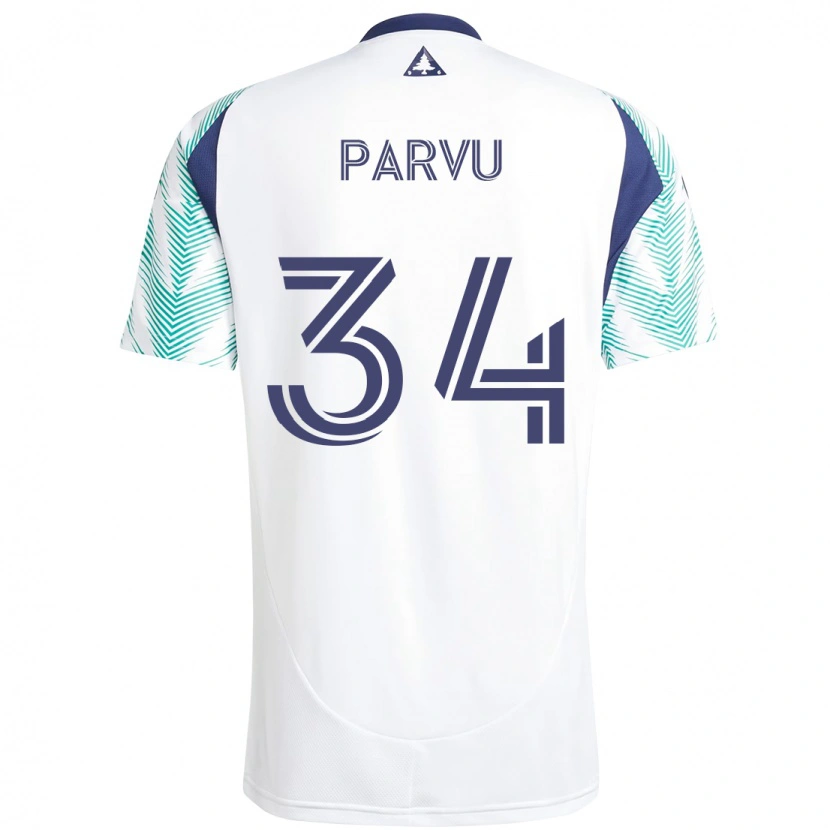 Danxen Dzieci Alexandru Parvu #34 Niebieski Czerwony Wyjazdowa Koszulka 2025/26 Koszulki Klubowe