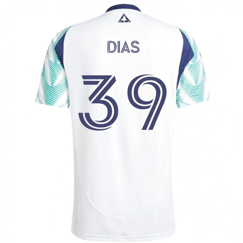 Danxen Dzieci Marcos Dias #39 Biały Niebieski Wyjazdowa Koszulka 2025/26 Koszulki Klubowe