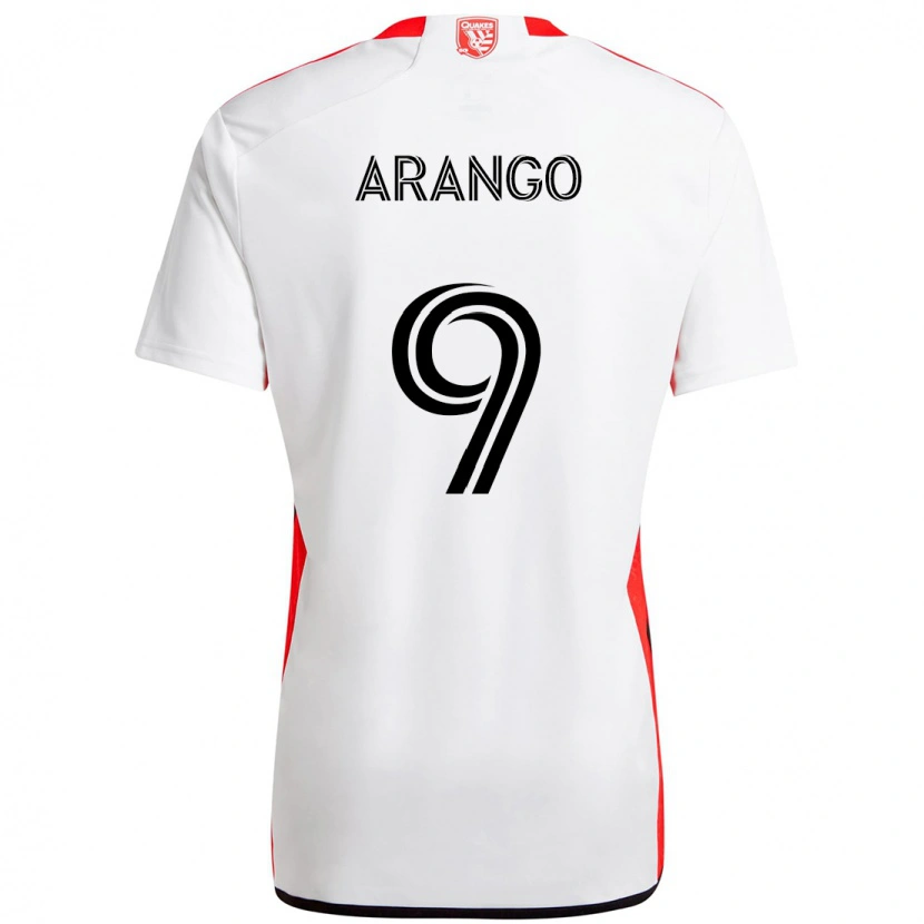Danxen Dzieci Cristian Arango #9 Czarny Ciemnoniebieski Wyjazdowa Koszulka 2025/26 Koszulki Klubowe