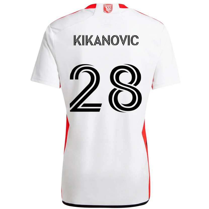 Danxen Dzieci Benjamin Kikanović #28 Czarny Ciemnoniebieski Wyjazdowa Koszulka 2025/26 Koszulki Klubowe
