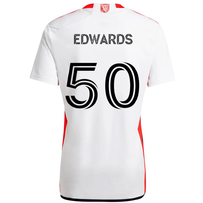 Danxen Dzieci Aaron Edwards #50 Czarny Ciemnoniebieski Wyjazdowa Koszulka 2025/26 Koszulki Klubowe