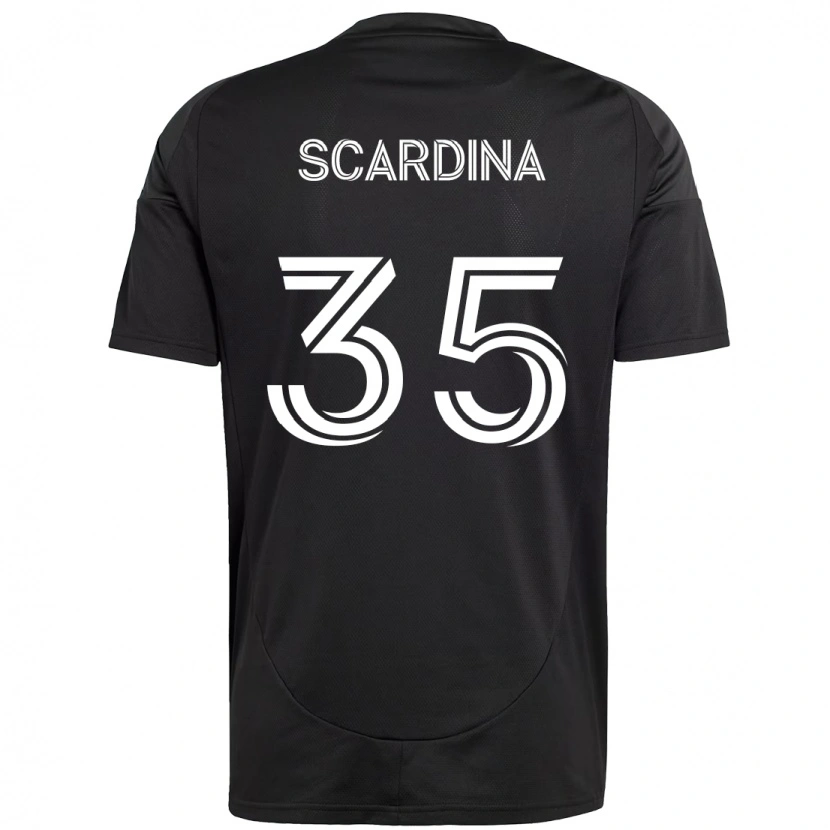 Danxen Dzieci Nick Scardina #35 Czarny Biały Wyjazdowa Koszulka 2025/26 Koszulki Klubowe