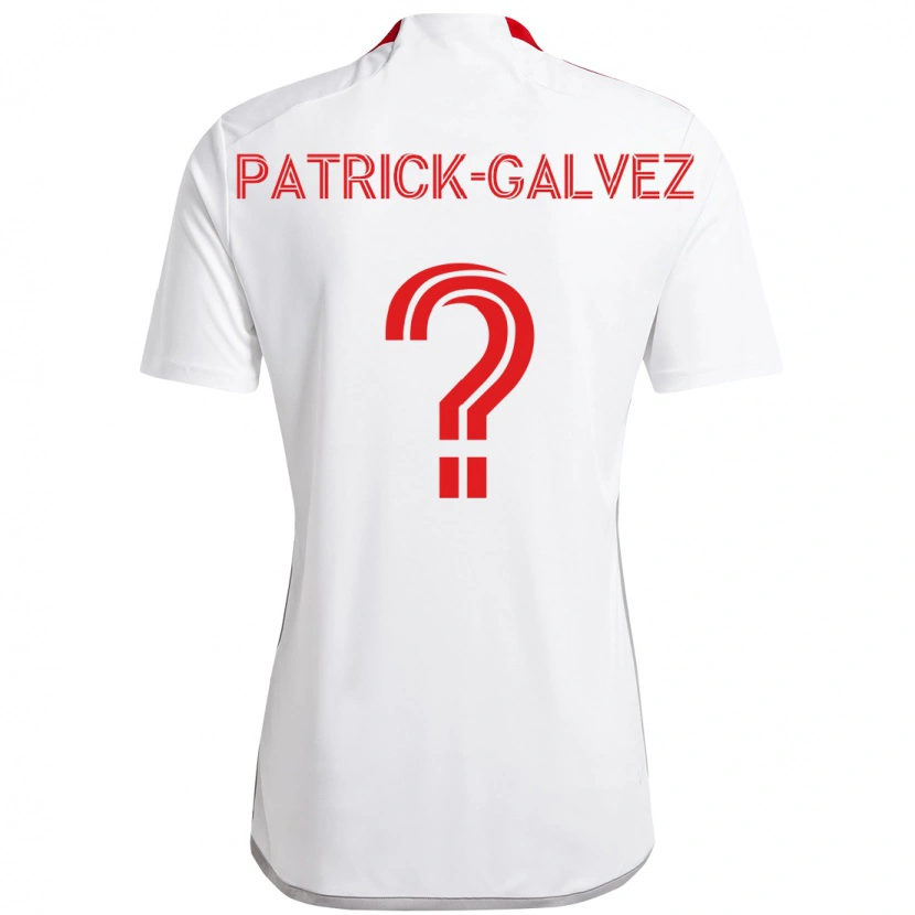 Danxen Dzieci Pablo Patrick-Galvez #0 Czerwony Biały Wyjazdowa Koszulka 2025/26 Koszulki Klubowe