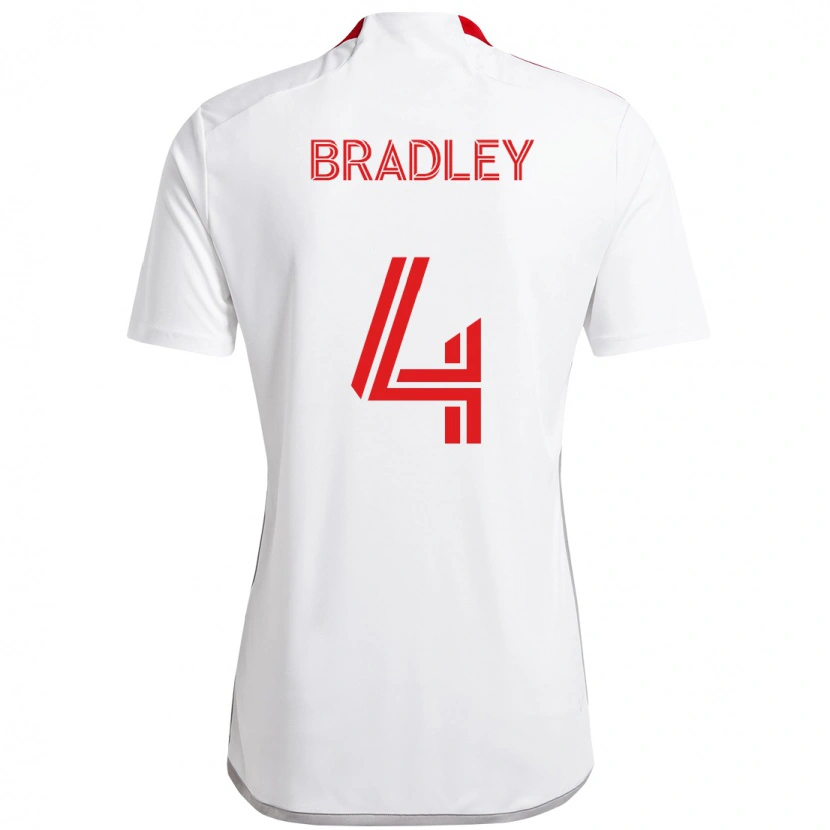 Danxen Dzieci Michael Bradley #4 Czerwony Biały Wyjazdowa Koszulka 2025/26 Koszulki Klubowe