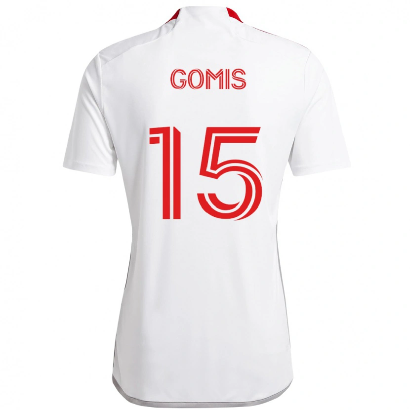 Danxen Dzieci Nicksoen Gomis #15 Czerwony Biały Wyjazdowa Koszulka 2025/26 Koszulki Klubowe