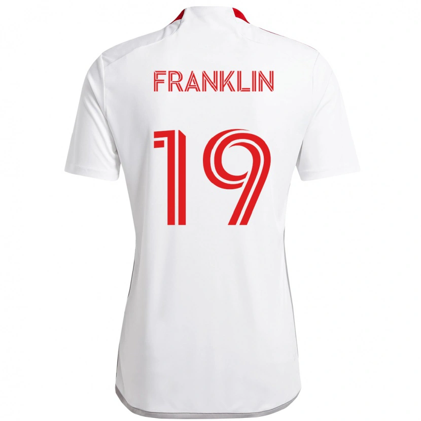 Danxen Dzieci Kobe Franklin #19 Czerwony Biały Wyjazdowa Koszulka 2025/26 Koszulki Klubowe
