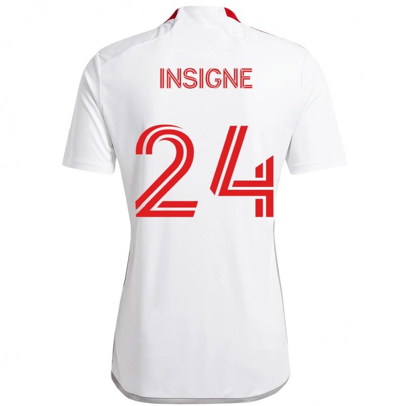 Danxen Dzieci Lorenzo Insigne #24 Czerwony Biały Wyjazdowa Koszulka 2025/26 Koszulki Klubowe
