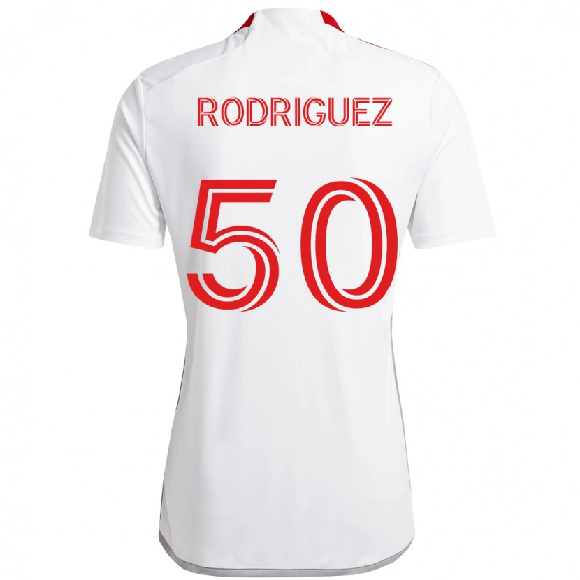 Danxen Dzieci Abraham Rodriguez #50 Czerwony Biały Wyjazdowa Koszulka 2025/26 Koszulki Klubowe