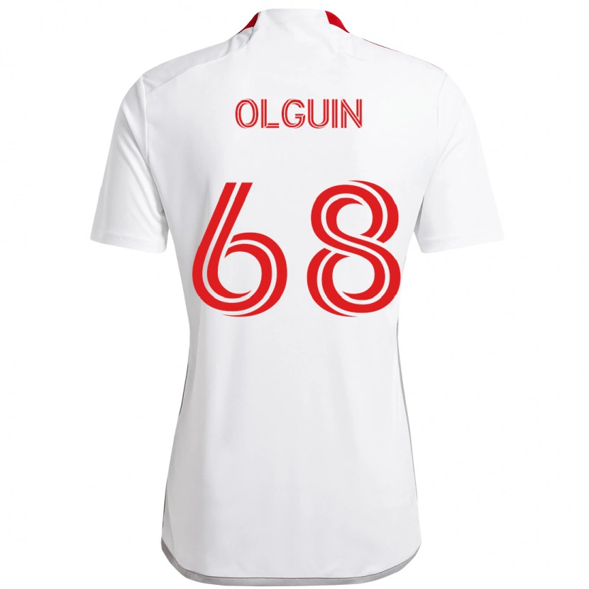 Danxen Dzieci Lucas Olguin #68 Czerwony Biały Wyjazdowa Koszulka 2025/26 Koszulki Klubowe