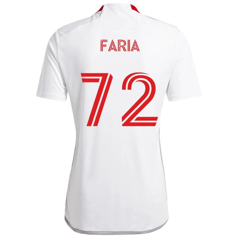 Danxen Dzieci Jordan Faria #72 Czerwony Biały Wyjazdowa Koszulka 2025/26 Koszulki Klubowe