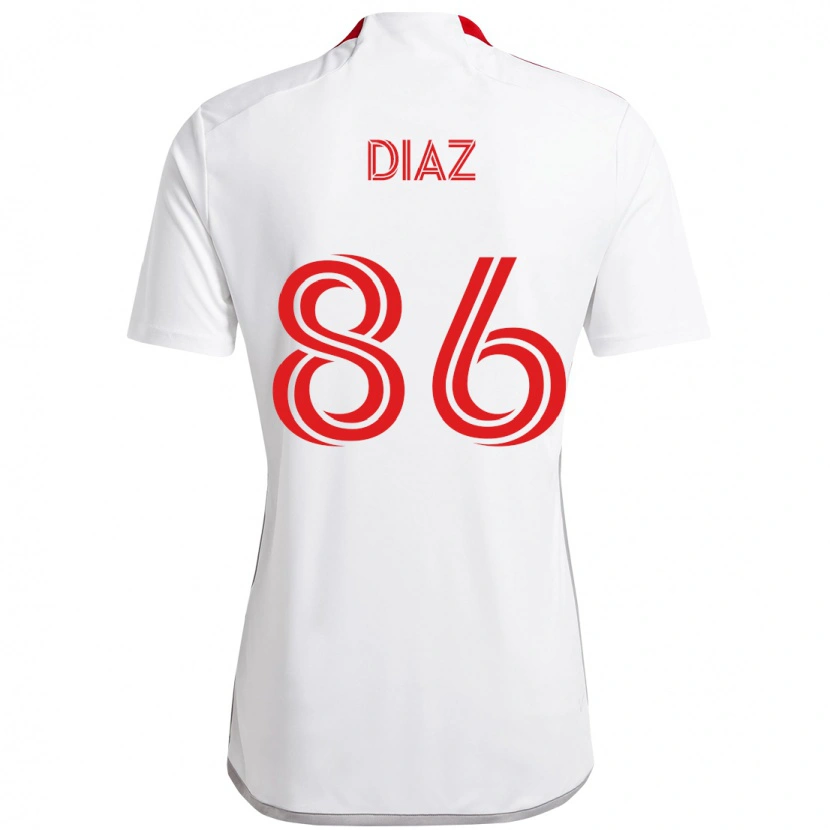 Danxen Dzieci Alec Díaz #86 Czerwony Biały Wyjazdowa Koszulka 2025/26 Koszulki Klubowe
