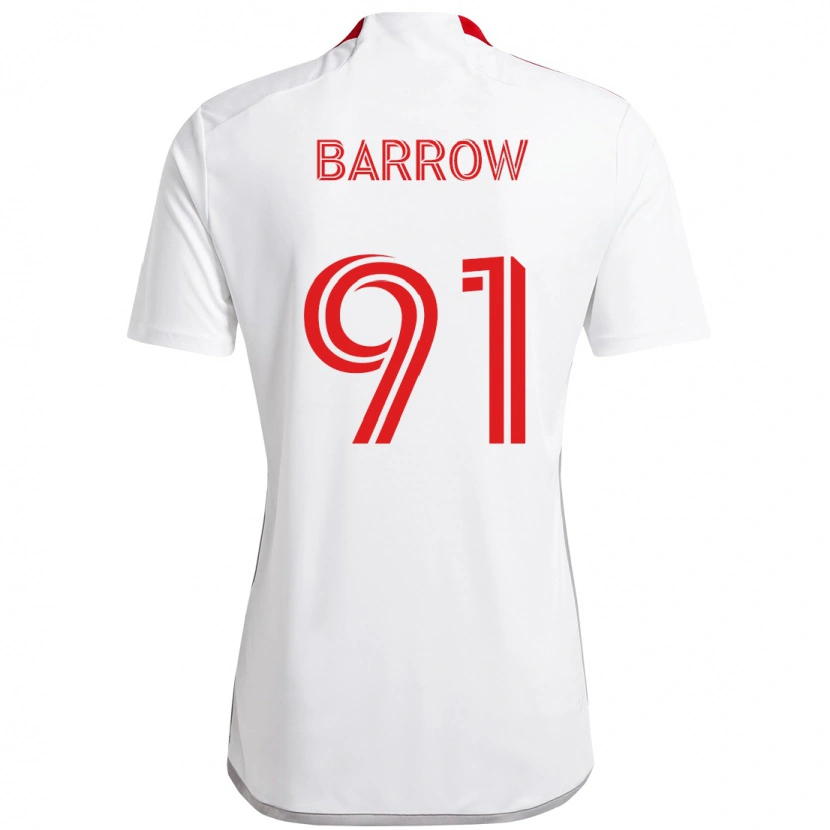 Danxen Dzieci Dékwon Barrow #91 Czerwony Biały Wyjazdowa Koszulka 2025/26 Koszulki Klubowe