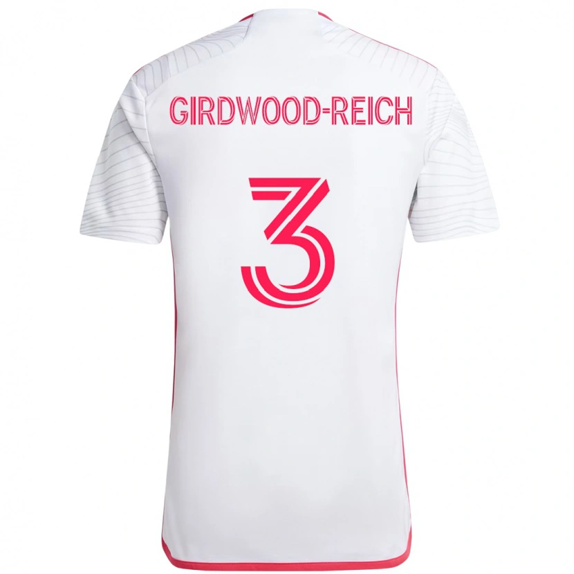 Danxen Dzieci Jake Girdwood-Reich #3 Biały Magenta Wyjazdowa Koszulka 2025/26 Koszulki Klubowe