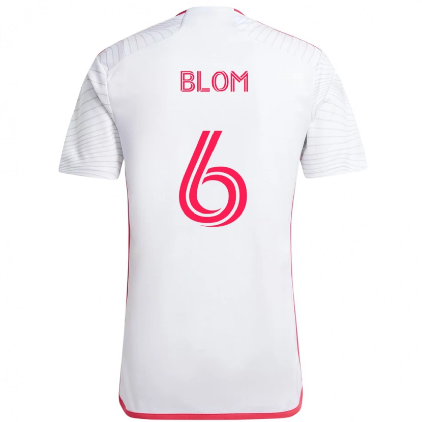 Danxen Dzieci Njabulo Blom #6 Biały Magenta Wyjazdowa Koszulka 2025/26 Koszulki Klubowe