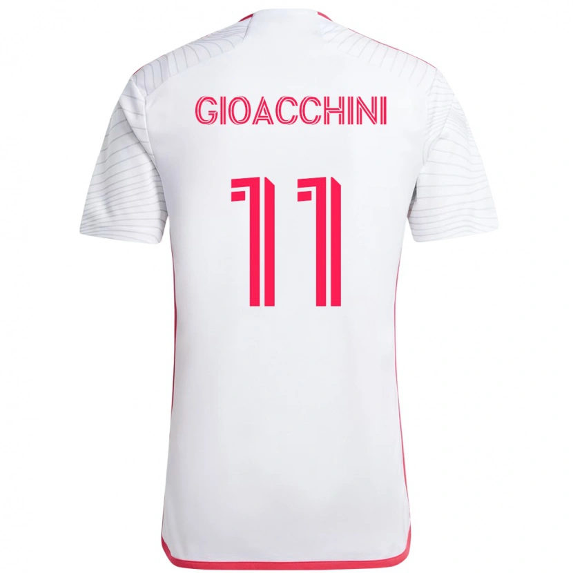 Danxen Dzieci Nicholas Gioacchini #11 Biały Magenta Wyjazdowa Koszulka 2025/26 Koszulki Klubowe