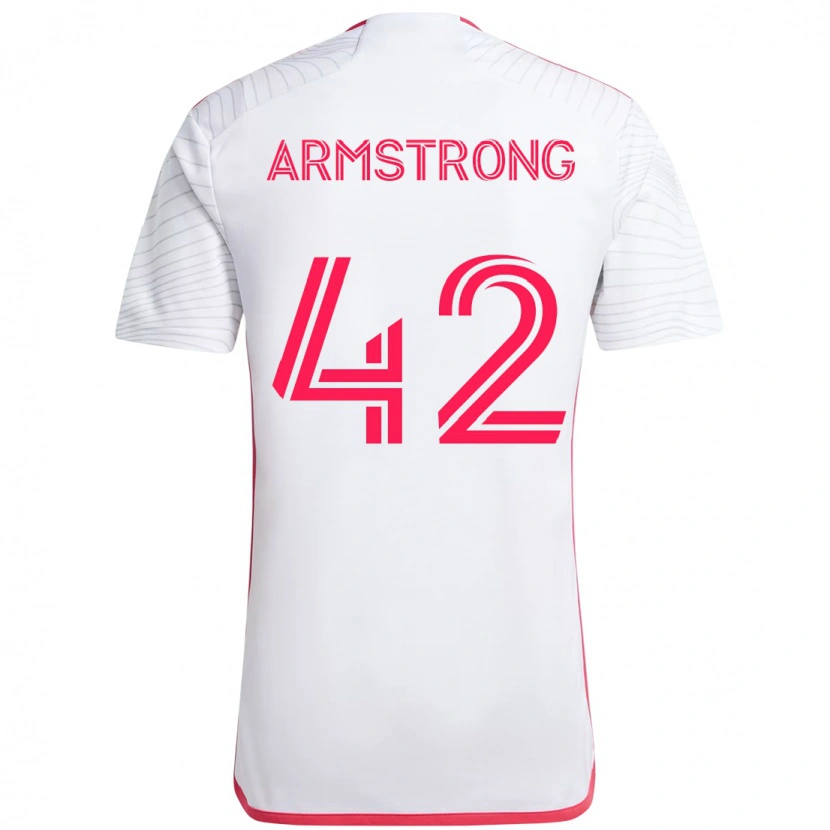 Danxen Dzieci Ezra Armstrong #42 Biały Magenta Wyjazdowa Koszulka 2025/26 Koszulki Klubowe