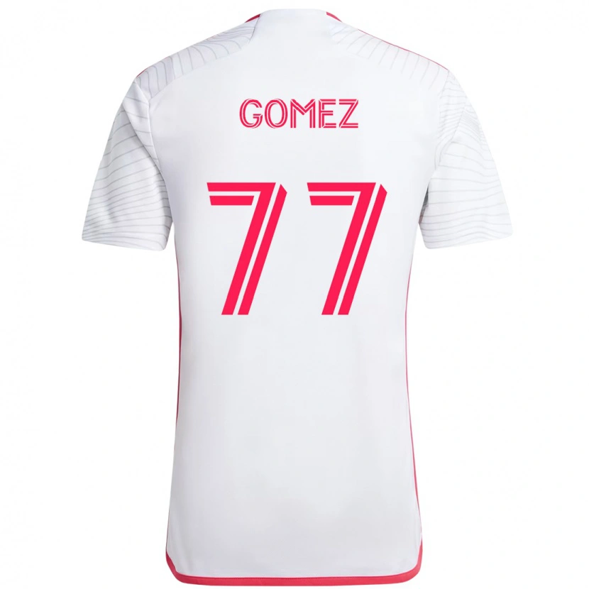 Danxen Dzieci Sam Gomez #77 Biały Magenta Wyjazdowa Koszulka 2025/26 Koszulki Klubowe