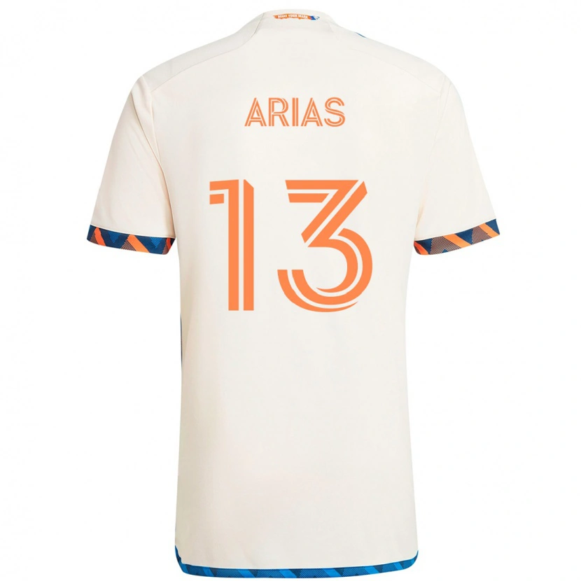 Danxen Dzieci Santiago Arias #13 Ciemnoniebieski Pomarańczowy Wyjazdowa Koszulka 2025/26 Koszulki Klubowe