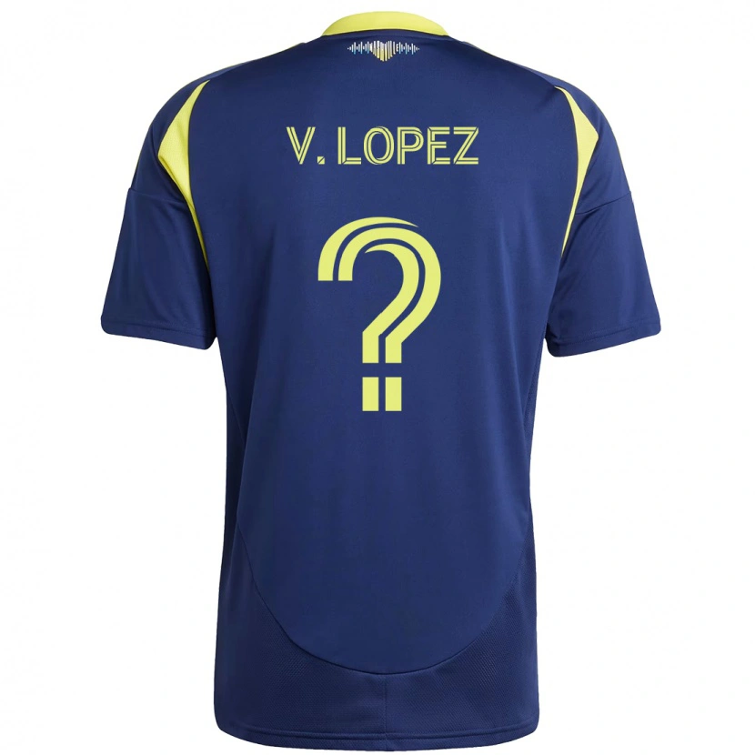 Danxen Dzieci Alejandro Velazquez-Lopez #0 Żółty Granatowy Wyjazdowa Koszulka 2025/26 Koszulki Klubowe