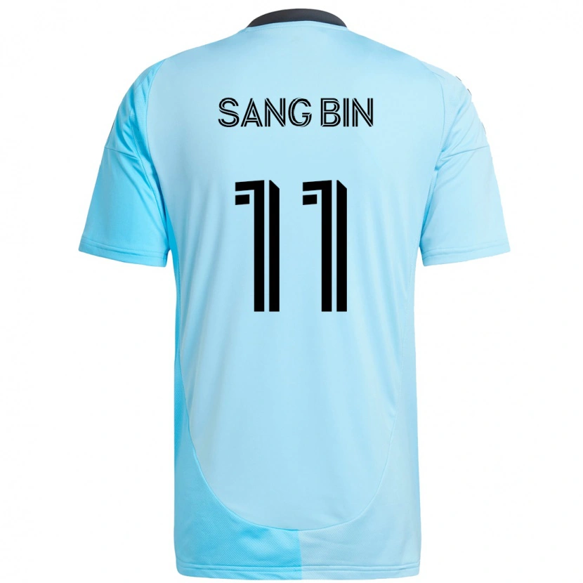 Danxen Dzieci Sang-Bin Jeong #11 Czarny Niebieski Wyjazdowa Koszulka 2025/26 Koszulki Klubowe