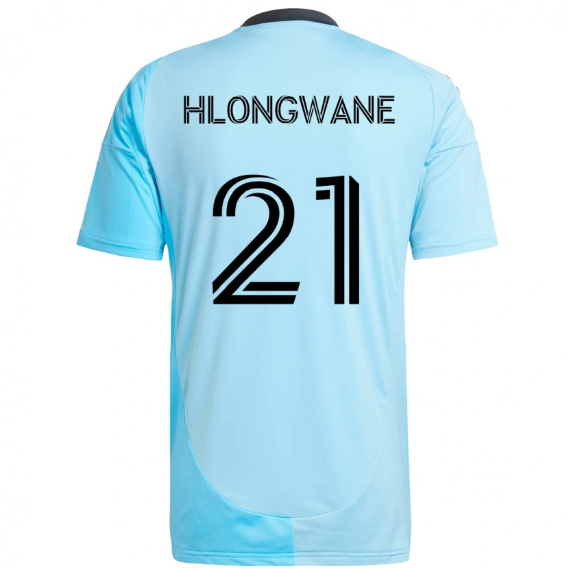 Danxen Dzieci Bongokuhle Hlongwane #21 Czarny Niebieski Wyjazdowa Koszulka 2025/26 Koszulki Klubowe
