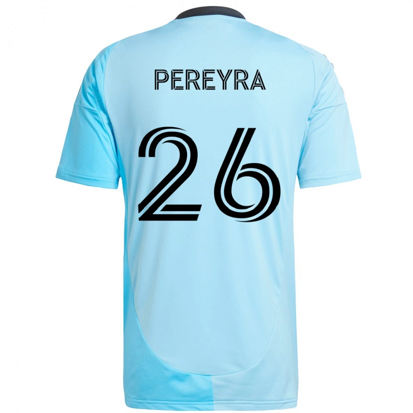Danxen Dzieci Joaquín Pereyra #26 Czarny Niebieski Wyjazdowa Koszulka 2025/26 Koszulki Klubowe
