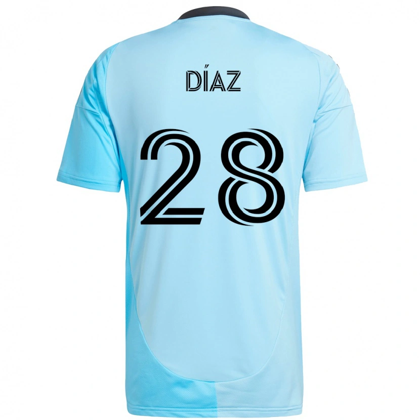 Danxen Dzieci Jefferson Díaz #28 Czarny Niebieski Wyjazdowa Koszulka 2025/26 Koszulki Klubowe