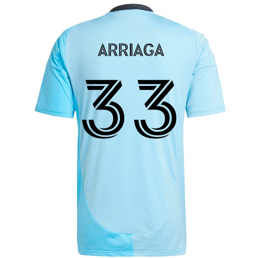 Danxen Dzieci Kervin Arriaga #33 Czarny Niebieski Wyjazdowa Koszulka 2025/26 Koszulki Klubowe