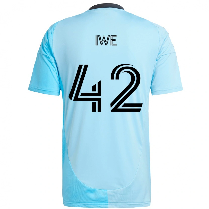 Danxen Dzieci Emmanuel Iwe #42 Czarny Niebieski Wyjazdowa Koszulka 2025/26 Koszulki Klubowe