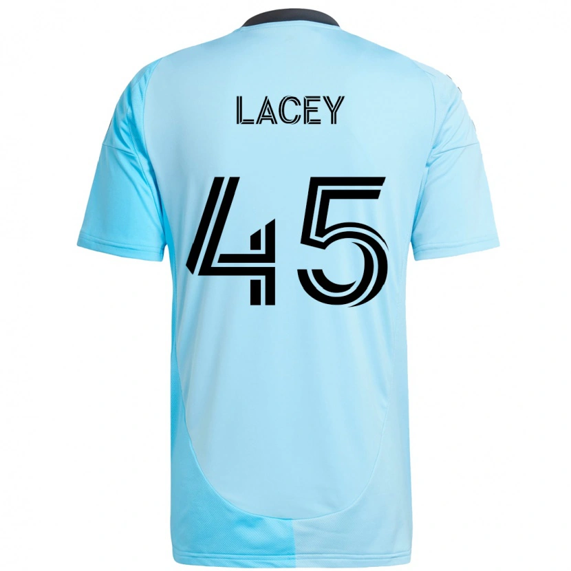 Danxen Dzieci Kameron Lacey #45 Czarny Niebieski Wyjazdowa Koszulka 2025/26 Koszulki Klubowe