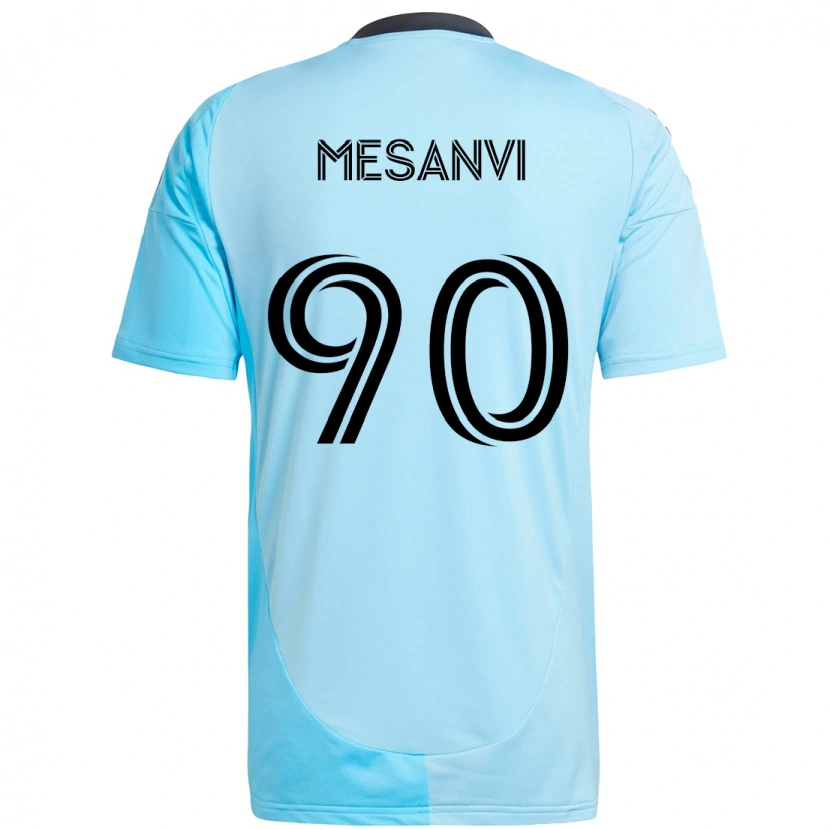 Danxen Dzieci Loïc Mesanvi #90 Czarny Niebieski Wyjazdowa Koszulka 2025/26 Koszulki Klubowe