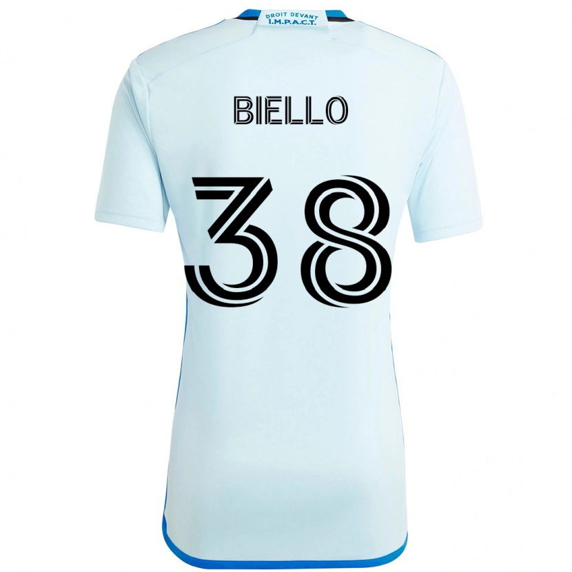 Danxen Dzieci Alessandro Biello #38 Ciemnoniebieski Czarny Wyjazdowa Koszulka 2025/26 Koszulki Klubowe