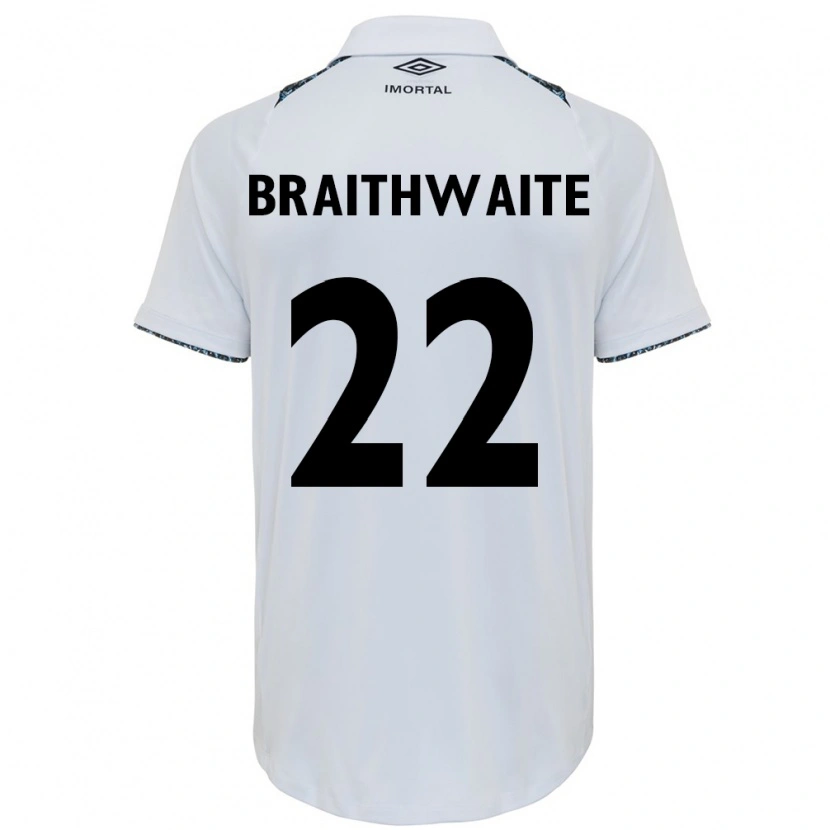 Danxen Dzieci Martin Braithwaite #22 Niebieski Czarny Biały Wyjazdowa Koszulka 2025/26 Koszulki Klubowe