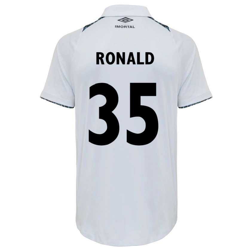 Danxen Dzieci Ronald #35 Biały Niebieski Wyjazdowa Koszulka 2025/26 Koszulki Klubowe