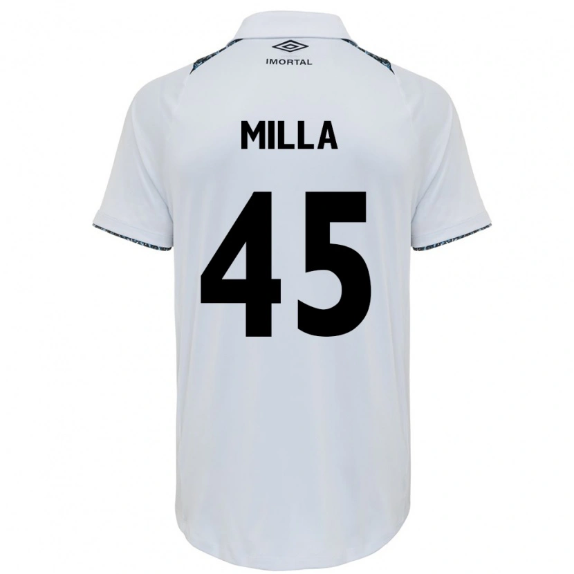 Danxen Dzieci Lucas Milla #45 Biały Niebieski Wyjazdowa Koszulka 2025/26 Koszulki Klubowe