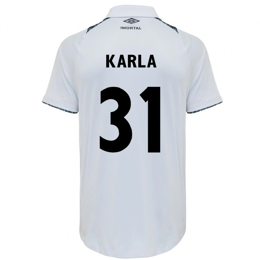Danxen Dzieci Emmily Karla #31 Niebieski Czarny Biały Wyjazdowa Koszulka 2025/26 Koszulki Klubowe
