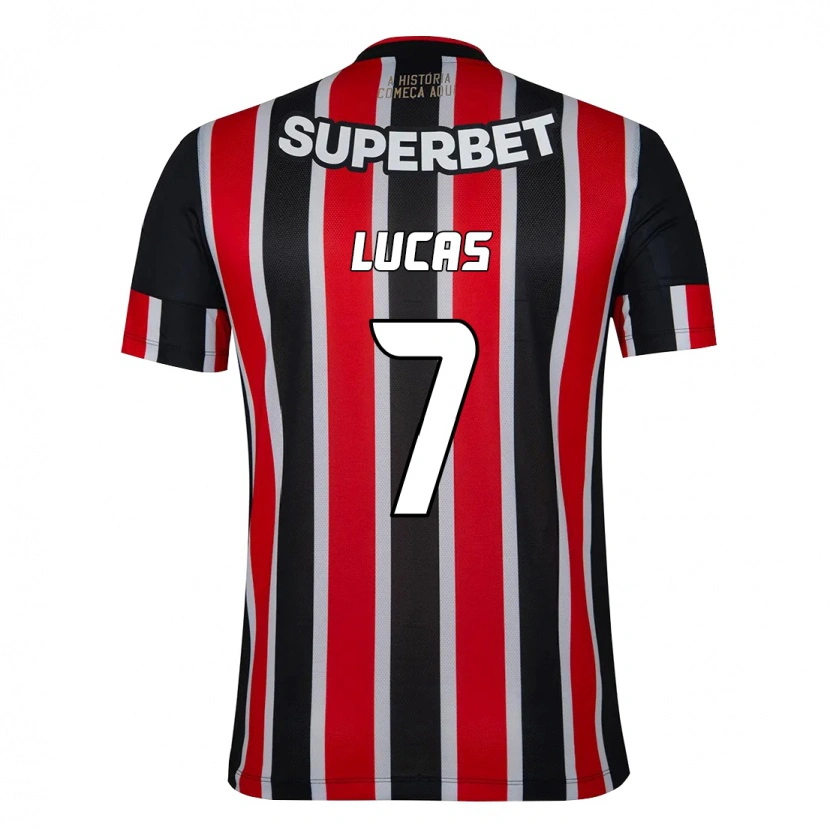 Danxen Dzieci Lucas Moura #7 Czerwony Czarny Biały Wyjazdowa Koszulka 2025/26 Koszulki Klubowe