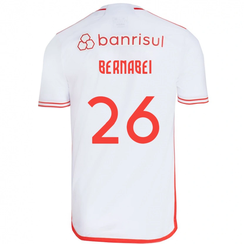 Danxen Dzieci Alexandro Bernabei #26 Czerwony Biały Wyjazdowa Koszulka 2025/26 Koszulki Klubowe