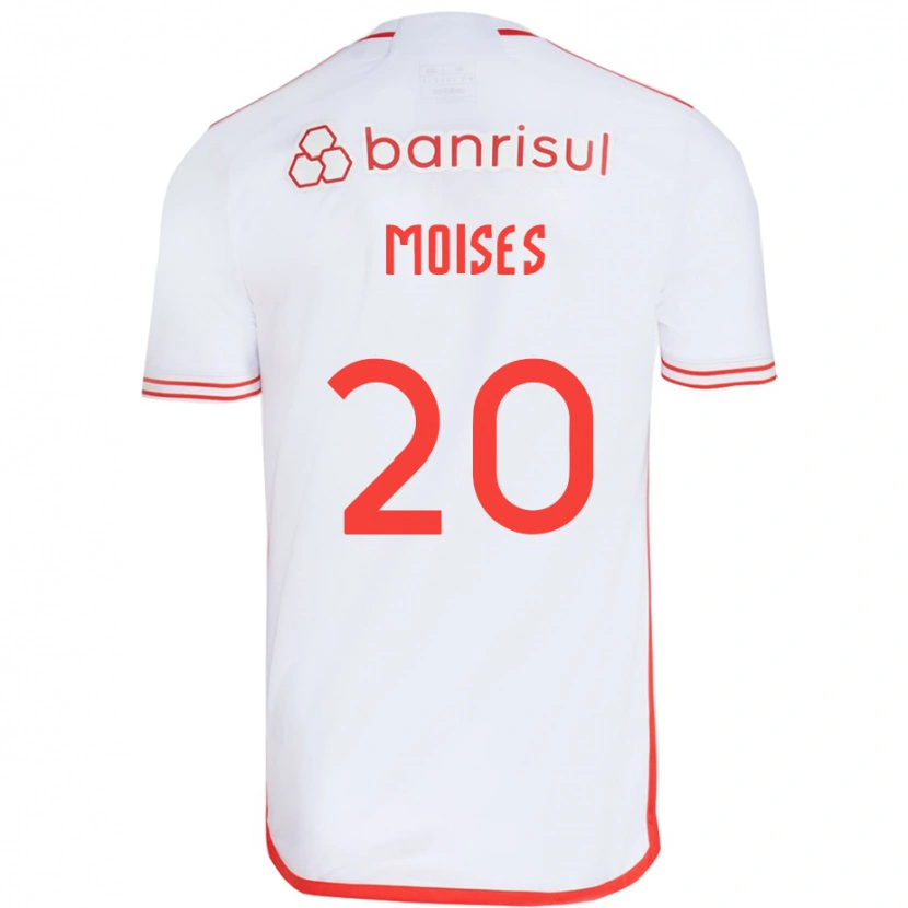 Danxen Dzieci Moises #20 Biały Czerwony Wyjazdowa Koszulka 2025/26 Koszulki Klubowe