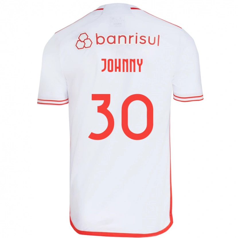 Danxen Dzieci Johnny #30 Biały Czerwony Wyjazdowa Koszulka 2025/26 Koszulki Klubowe