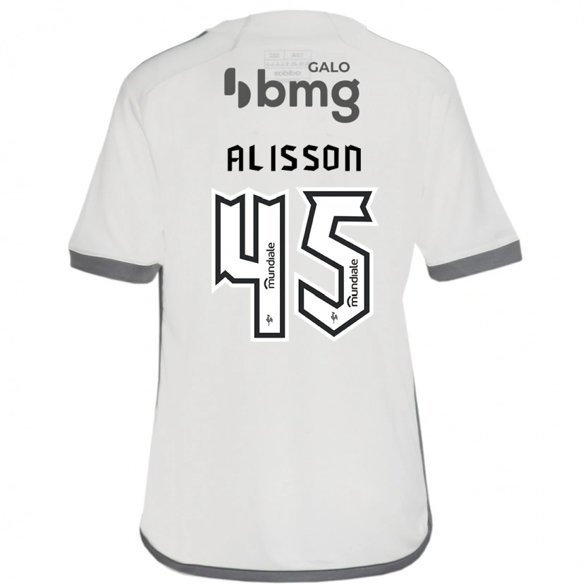 Danxen Dzieci Alisson #45 Biały Czarny Wyjazdowa Koszulka 2025/26 Koszulki Klubowe