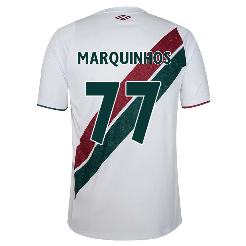 Danxen Dzieci Marquinhos #77 Zielony Bordowy Biały Wyjazdowa Koszulka 2025/26 Koszulki Klubowe