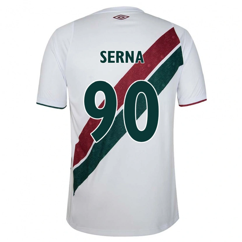Danxen Dzieci Kevin Serna #90 Zielony Bordowy Biały Wyjazdowa Koszulka 2025/26 Koszulki Klubowe