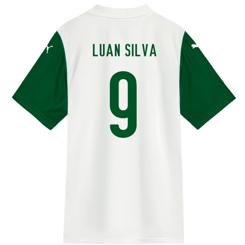 Danxen Dzieci Luan Silva #9 Zielony Biały Wyjazdowa Koszulka 2025/26 Koszulki Klubowe