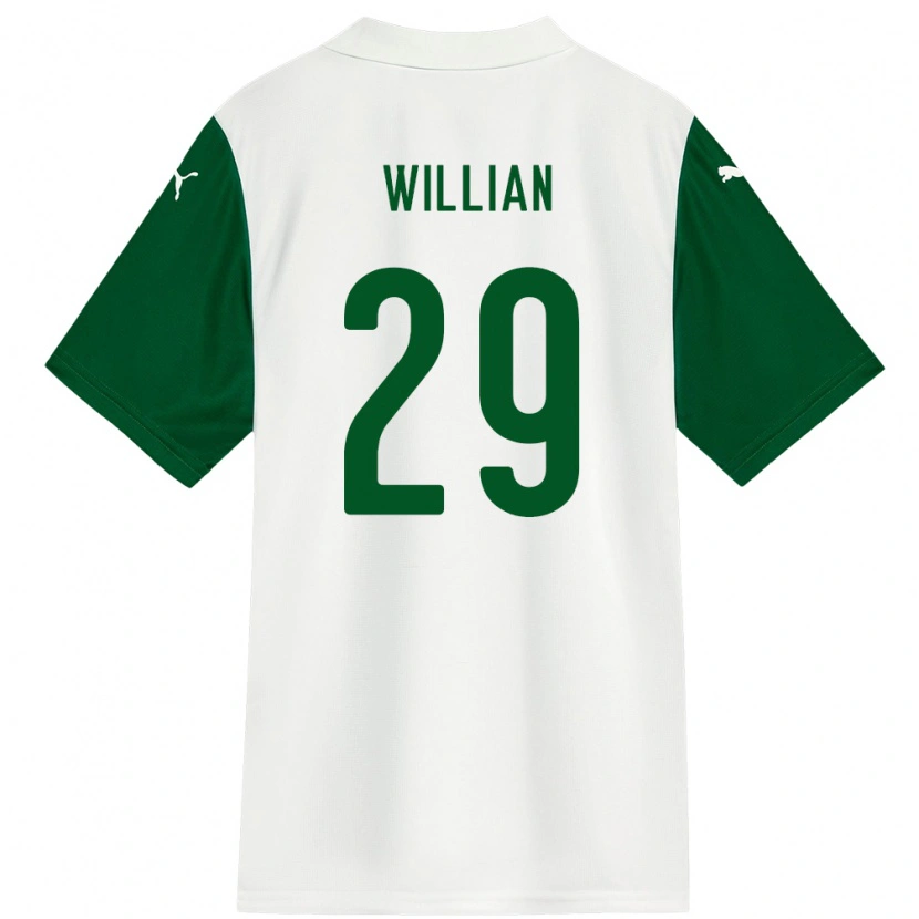 Danxen Dzieci Willian #29 Zielony Biały Wyjazdowa Koszulka 2025/26 Koszulki Klubowe