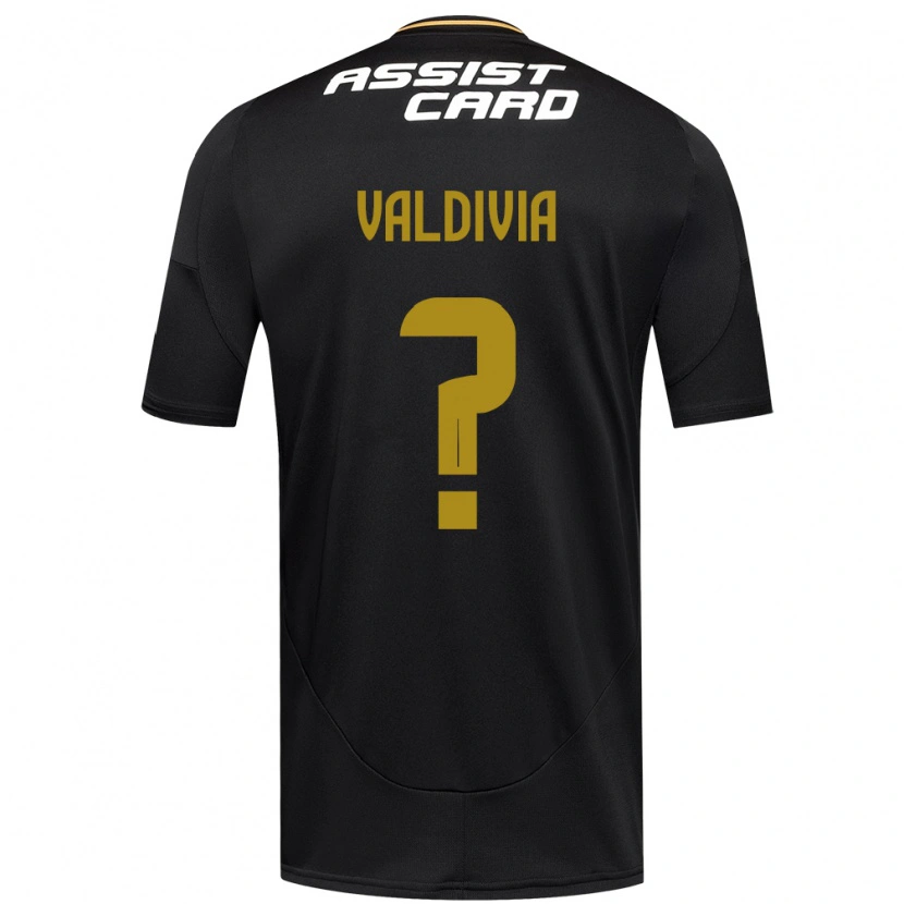 Danxen Dzieci Felipe Valdivia #0 Czarny Biały Żółty Wyjazdowa Koszulka 2025/26 Koszulki Klubowe