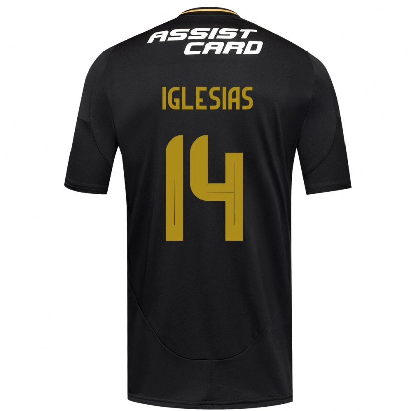 Danxen Dzieci Luciano Iglesias #14 Czarny Biały Żółty Wyjazdowa Koszulka 2025/26 Koszulki Klubowe
