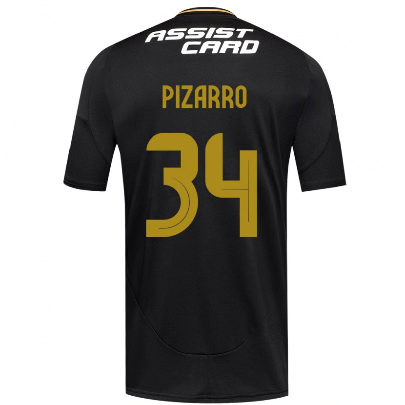 Danxen Dzieci Vicente Pizarro #34 Czarny Biały Żółty Wyjazdowa Koszulka 2025/26 Koszulki Klubowe